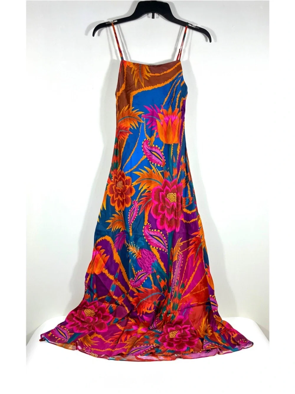 Farm Rio Vintage Wave Multicolor Floral Viscose Maxi Dress Medium NWT - Picture 2 of 16